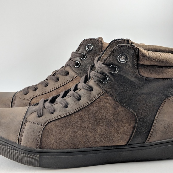 GUESS Los Angeles Brown Leather High Top Sneakers - Picture 2 of 5